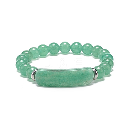 Natural Green Aventurine Beaded Stretch Bracelet BJEW-JB08879-03-1