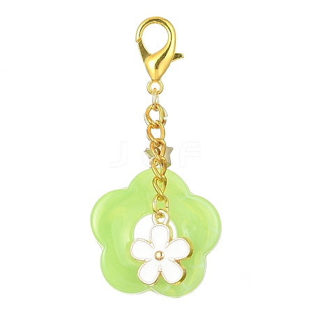 Acrylic Flower Pendants Decorations HJEW-JM01314-06-1