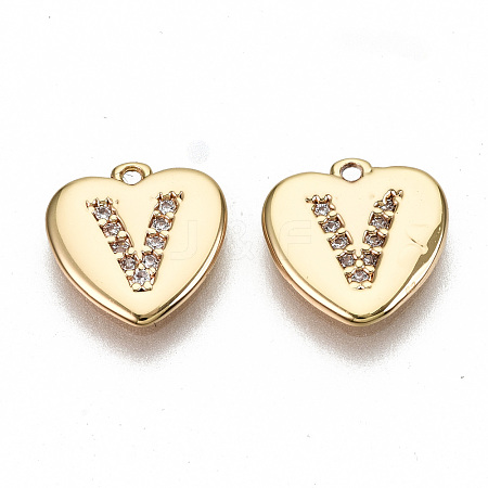 Brass Micro Pave Clear Cubic Zirconia Charms KK-N231-234V-NF-1