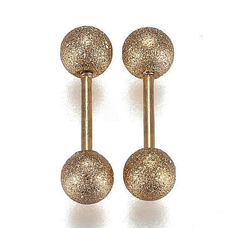 304 Stainless Steel Ball Stud Earrings EJEW-H113-01G-C-1