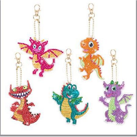 Dinosaur Shape DIY Diamond Painting Keychain Kits WG61487-01-1