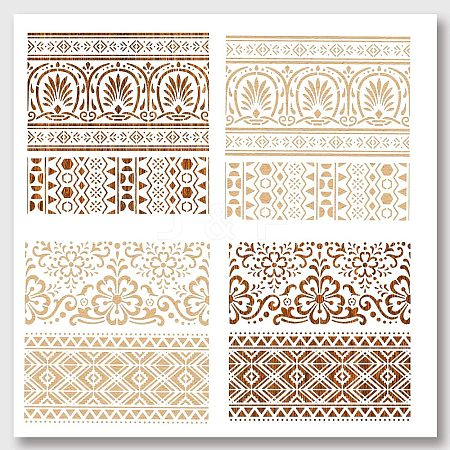 2Pcs 2 Styles PET Hollow Out Drawing Painting Stencils DIY-WH0416-0002-1