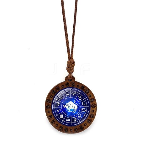 Wooden Glass Pendant Necklace PW-WGCA862-04-1