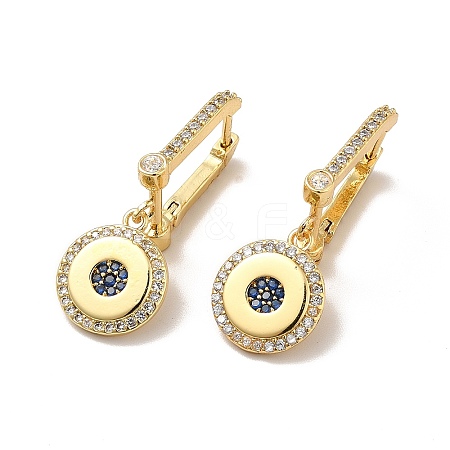 Brass Cubic Zirconia Hoop Earrings KK-H433-57G-1