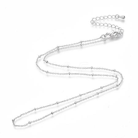 Long-Lasting Plated Brass Cable Chain Necklaces NJEW-K112-09P-NF-1