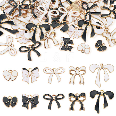 40Pcs 10 Styles Alloy Enamel Pendants ENAM-TA0009-03-1