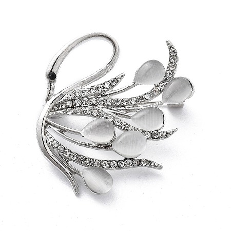 Swan Alloy Brooch JEWB-C037-33A-P-1