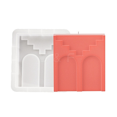 DIY Square with Rampart Pattern Candle Silicone Molds LS-DIY-G113-09A-1