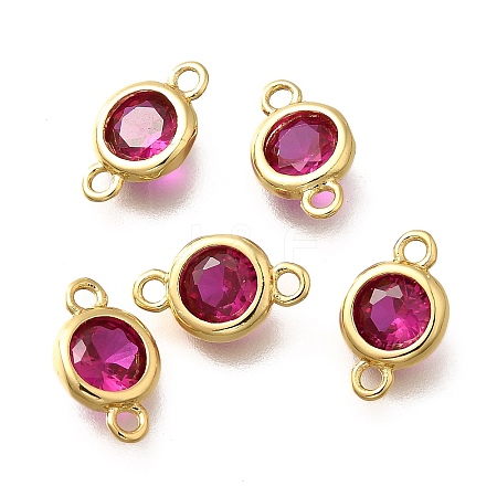 Brass Cubic Zirconia Connector Charms KK-Q043-24G-03-1