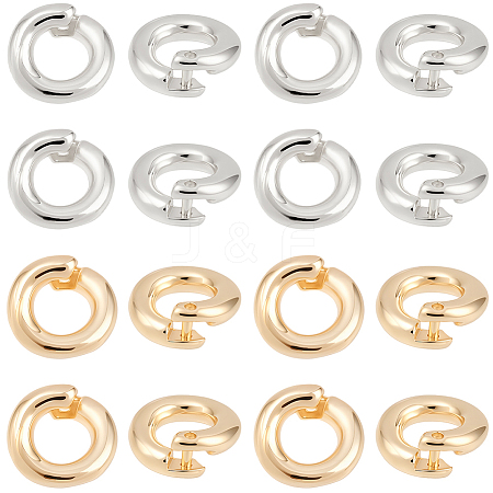 20Pcs 2 Colors Brass Locking Jump Rings KK-BBC0023-07A-1