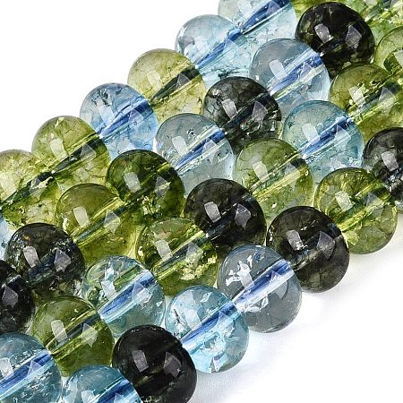 Crackle Transparent Glass Beads Strands GLAA-N074-02B-08-1