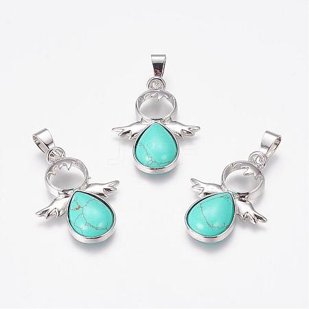 Dyed Synthetic Turquoise Pendants G-G651-A01-1