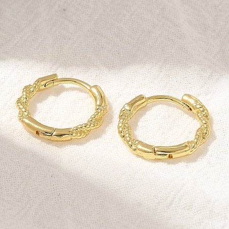 Rack Plating Twist Brass Hoop Earrings EJEW-H143-21G-1