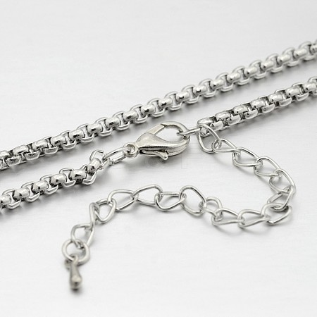 Iron Box Chain Necklace Making MAK-J009-49P-1