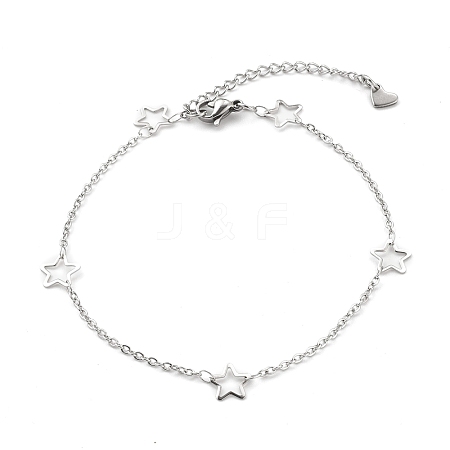 Tarnish Resistant 304 Stainless Steel Cable Chain Anklets X-AJEW-H104-06P-1