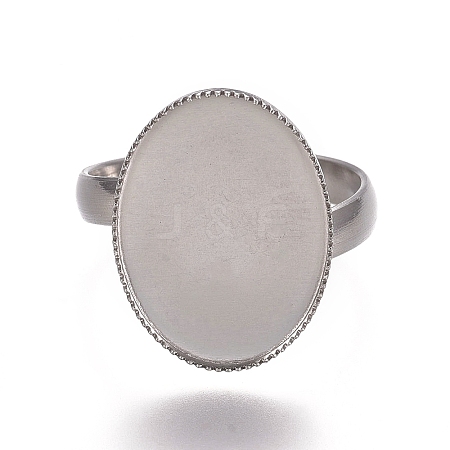 Tarnish Resistant 304 Stainless Steel Finger Rings Components X-STAS-E482-18P-1