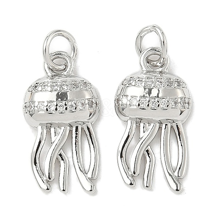 Brass Micro Pave Cubic Zirconia Pendants KK-I355-01P-01-1