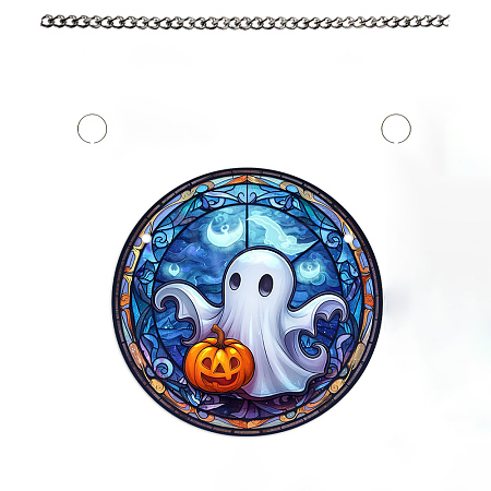 Halloween Ghost & Pumpkin Acrylic Pendant Decorations PW-WG500D2-02-1