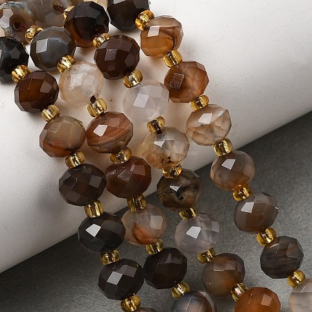 Natural Banded Agate Beads Strands G-D105-B13-1