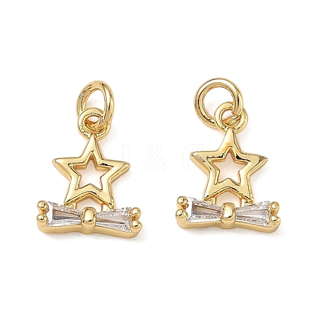 Brass Micro Pave Clear Cubic Zirconia Charms CU-CBAF0F8-16I-G-1