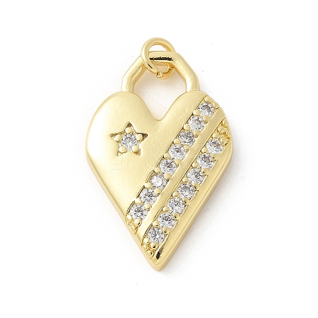 Brass Micro Pave Cubic Zirconia Pendants KK-P294-28G-04-1