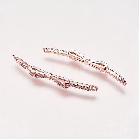 Brass Micro Pave Cubic Zirconia Links ZIRC-E113-11RG-1