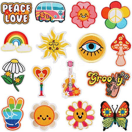 16Pcs Computerized Embroidery Cloth Sew on Patches PW-WG91852-02-1