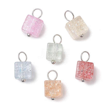 Crackle Glass Charms PALLOY-JF02896-1