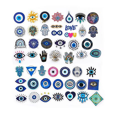 50Pcs Evil Eye Theme Paper Stickers Sets X-STIC-P001-03-1