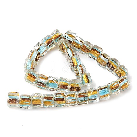 Silver Foil Glass Beads FOIL-D074-01E-1