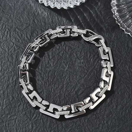 304 Stainless Steel Number 9 Link Chain Bracelets SA-CBA2696-12P-1