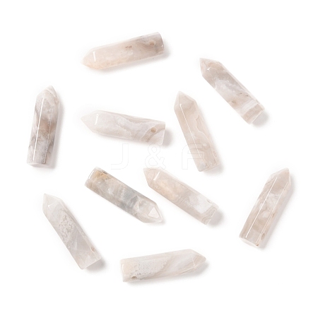 Natural White Crazy Agate Pointed Pendants G-D460-01P-1