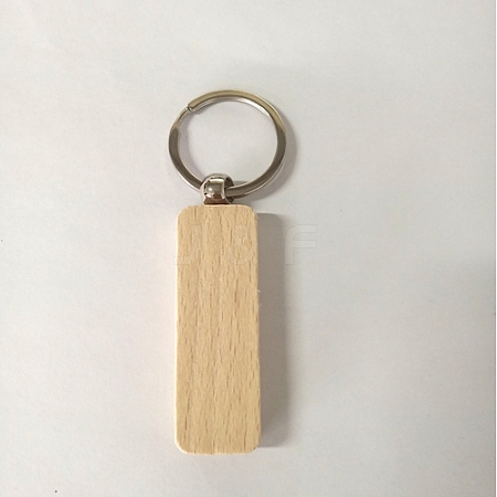 Undyed Wooden Keychains WOCR-PW0001-176-10-1