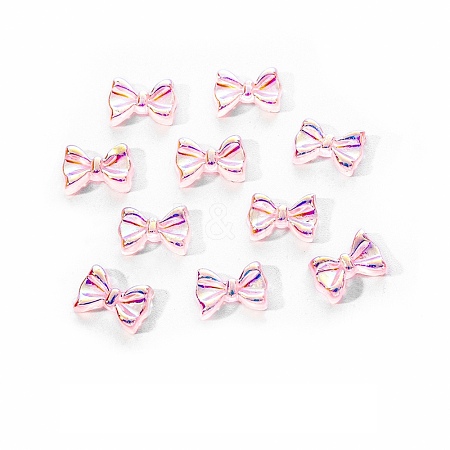 Electroplated Bowknot Resin Cabochons MRMJ-R128-16I-1