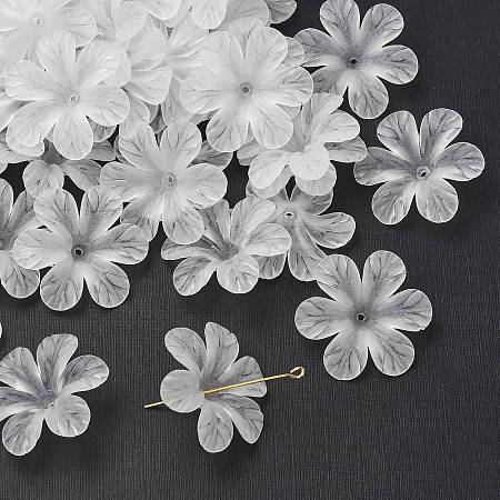 Frosted Flower Clear Transparent Acrylic Beads X-PAF154Y-11-1
