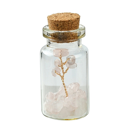 Transparent Glass Wishing Bottle Decoration AJEW-JD00011-01S-1