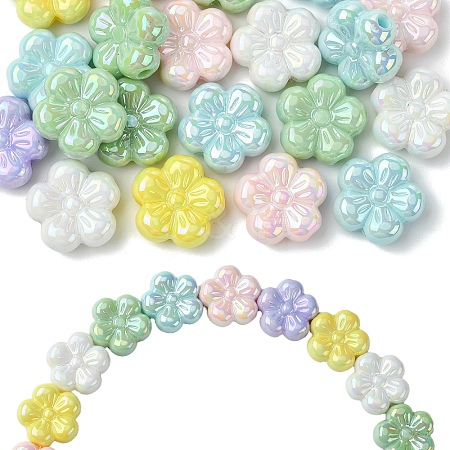 20Pcs UV Plating Opaque Acrylic Beads PACR-YW0001-46-1