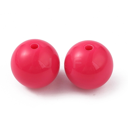 Opaque Acrylic Beads SACR-WH0001-32B-1