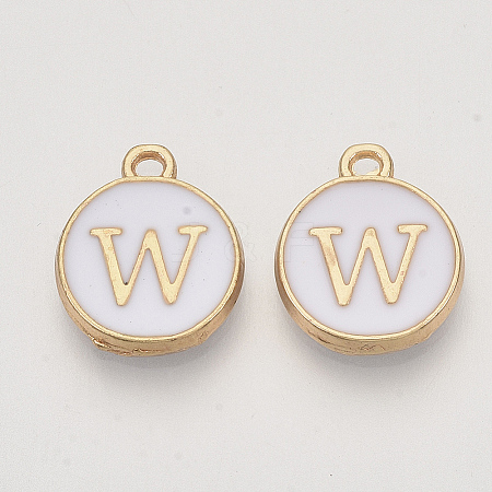 Golden Plated Alloy Charms LS-ENAM-S118-01W-1