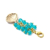 Shell Shape Alloy Enamel & Round Glass Bead Pendant Decorations HJEW-JM03248-5