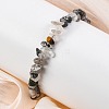 Natural Tourmalinated Quartz/Black Rutilated Quartz Stretch Bracelets BJEW-JB03681-01-6