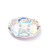 2-Hole Oval Glass Rhinestone Buttons BUTT-D001-I-4