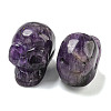 Halloween Natural Amethyst Skull Figurines DJEW-L021-01B-2