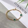 Rectangle with Glass Link Bracelets BJEW-JB06275-02-4