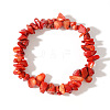 Synthetic Coral Chips Bead Stretch Bracelets for Women Men CI5318-22-1