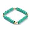 Handmade Polymer Clay Heishi Beads Stretch Bracelets BJEW-JB05621-2