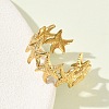 Adjustable 304 Stainless Steel Cuff Open Rings for Women RJEW-Z122-03G-02-3