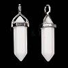 Bullet Imitation Jade Glass Pointed Pendants G-F295-01G-2