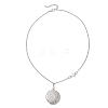 316 Stainless Steel Heart Oval Flat Round Locket Pendant 304 Stainless Steel Twisted Chain Necklaces NJEW-JN05839-5