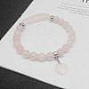 Natural Rose Quartz Charm Stretch Bracelets for Women Men JX9196-5-1
